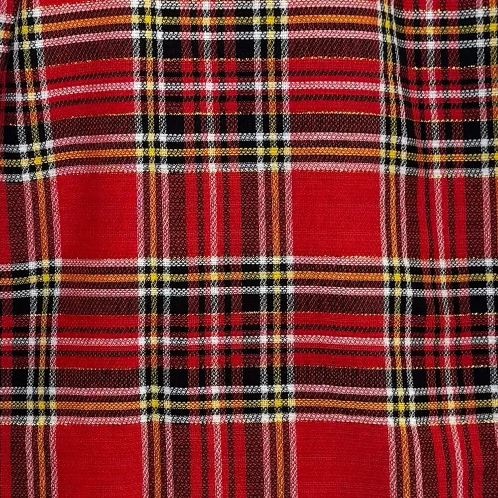 The Farmhouse by Rachel Ashwell Red Tartan Plaid Metallic Table Cloth